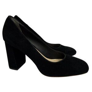 Loeffler Randall Women's Sydney Suede Heel Shoes Size 6.5 Black Slip On Dress